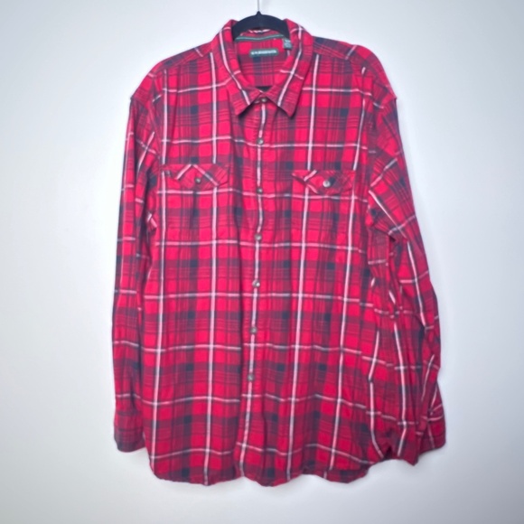 2 G. H. Bass & Co Red Plaid Lumberjack Button Down Long Sleeve Shirt Men’s XXL - Picture 7 of 10